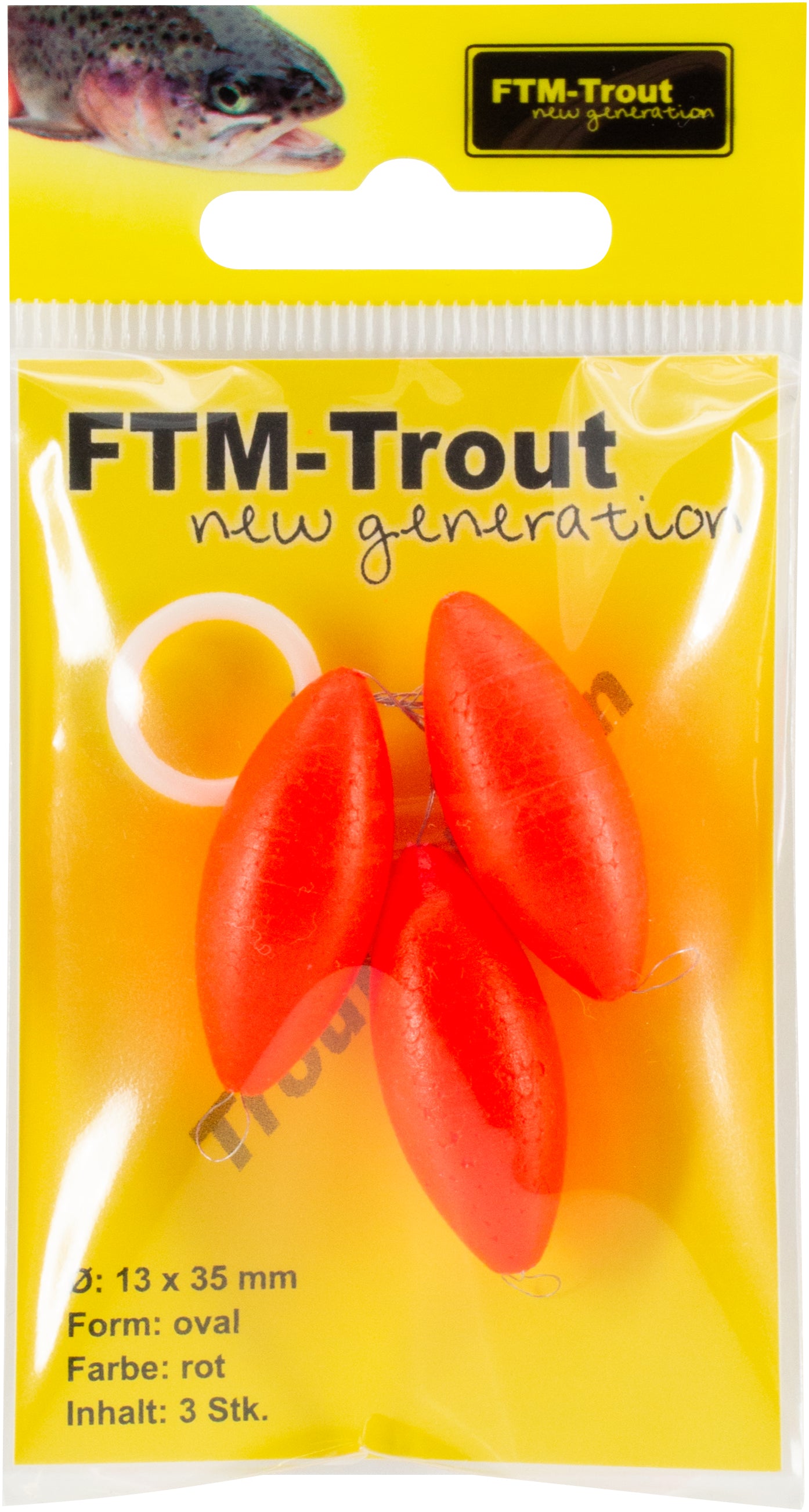 FTM Trout Pilot Oval Big  Rot,Gelb,oder Rot/Gelb