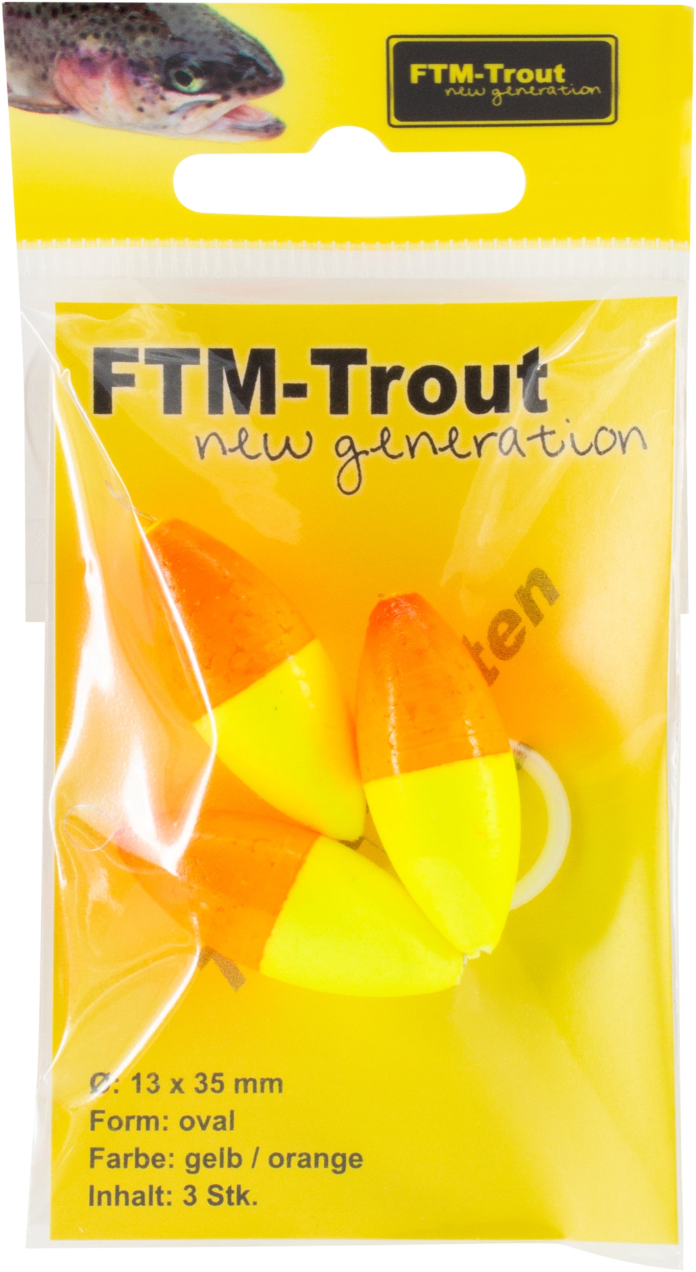 FTM Trout Pilot Oval Big  Rot,Gelb,oder Rot/Gelb
