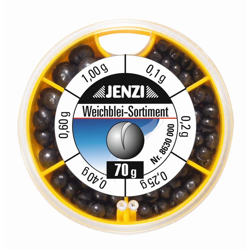 Jenzi Spaltblei Sortiment in der Dose – Klemmblei Weichblei70g - 120g fein - grob oder 70g