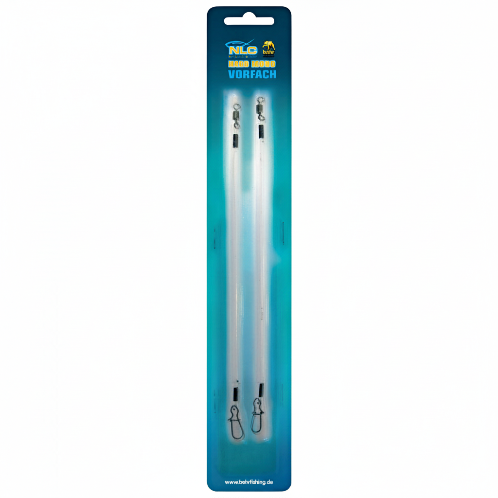 Behr NLC Hard Mono Vorfach mit Powerwirbel und Snap 2 Stück 20 oder 30 cm