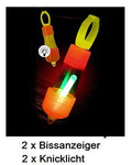 Einhänge Bissanzeiger mit Einsatz für Knicklichter