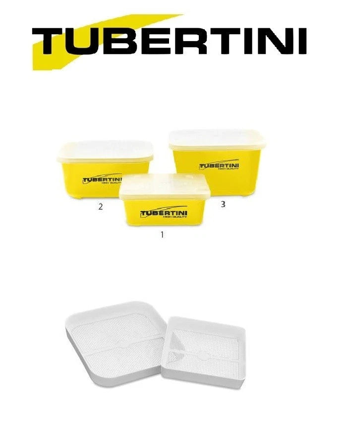 Tubertini Bait Box Mit Löchern Madendose 0,5 - 1 - 1,5 Liter oder Madensieb