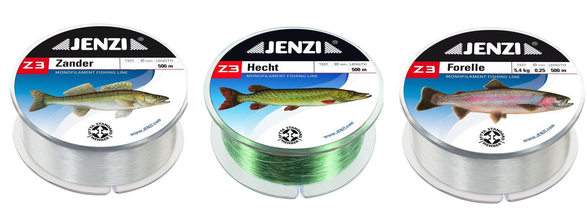 JENZI Z3 Line monofile Angelschnur 500 m – Forelle, Zander & Hecht