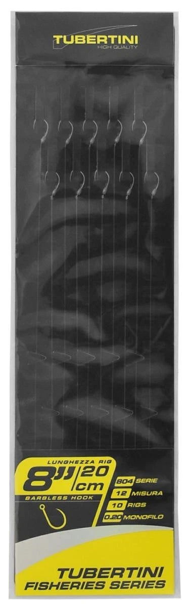 Tubertini Haken Serie 804 ohne Widerhaken mit 20 cm Vorfach